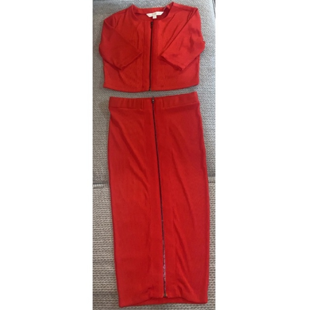 Two Piece Red Skirt Set New without tag